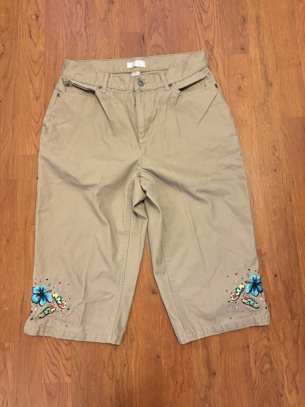 Vintage Christopher & Banks Bahamian Embroidered Bermuda Shorts Women’s Size 4
